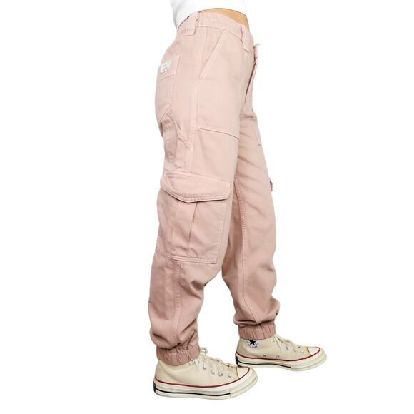 BDG Urban Outfitters Pink Denim Baggy Cargo Jogger Pants Size 27 - Picture 9 of 11